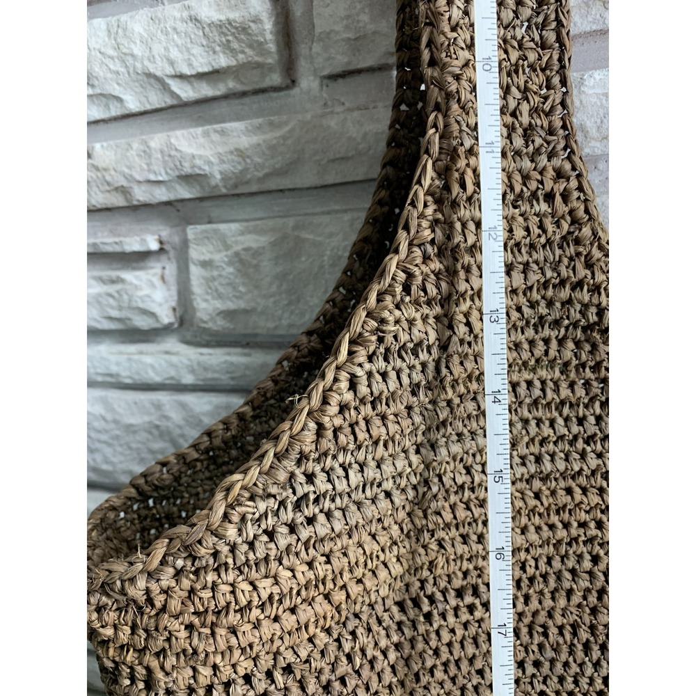 Helen Kaminski Australia Raffia Crochet Hobo Bag Brown Shoulder Tote Handbag - Picture 4 of 11